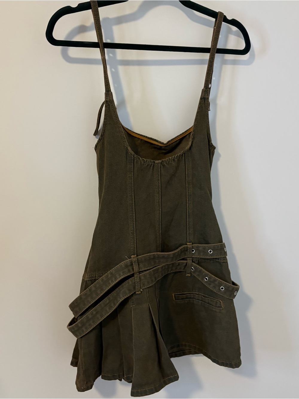 Lioness Brown Strap Mini Dress with Belted Pocket Skirt - Picture 6 of 6